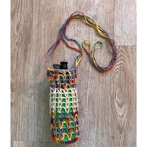 Handmade Crossbody Crochet Water Bottle Holder | Boho NEW